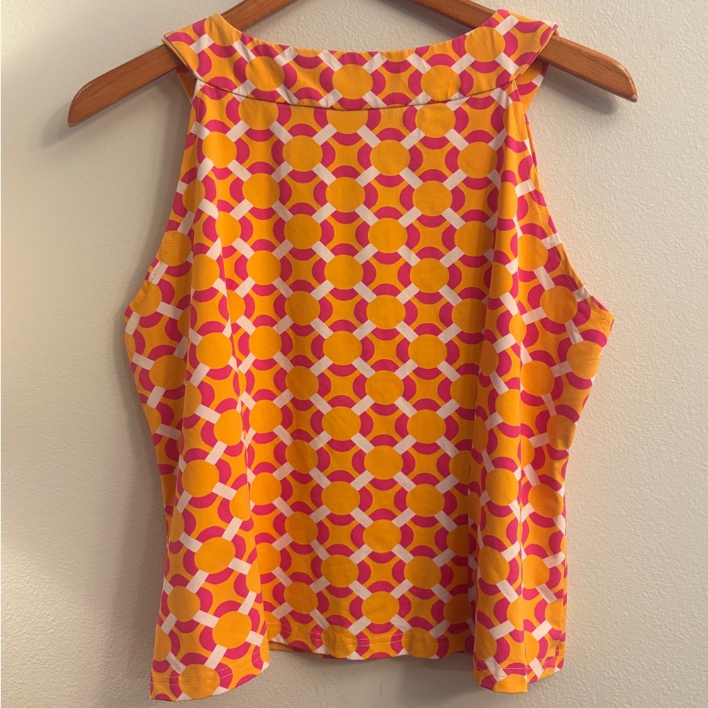 Katherine Way Pink and Yellow Geometric Tank Top - Picture 2 of 3